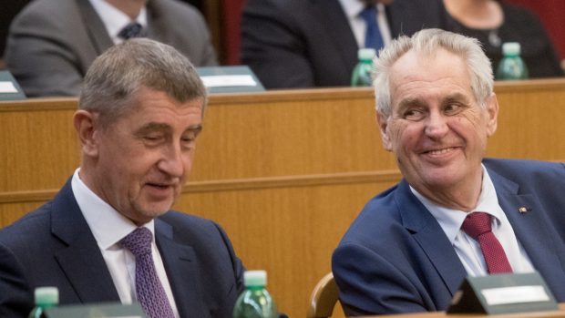 Premiér Andrej Babiš a prezident Miloš Zeman