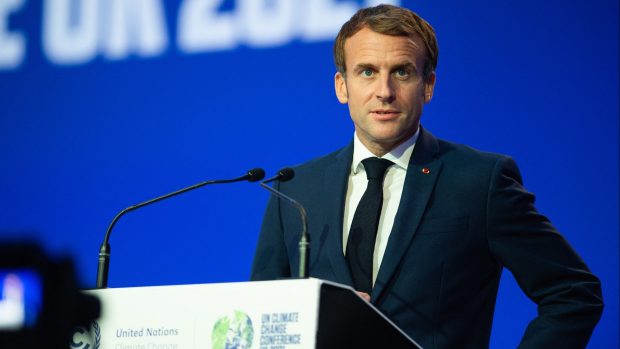 Francouzský prezident Emmanuel Macron na konferenci COP26