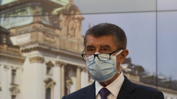 Premiér Andrej Babiš na úterní tiskové konferenci ke koronaviru