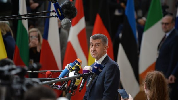 Premiér Andrej Babiš před jednáním summitu EU v Bruselu