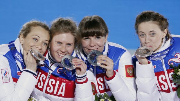 Zleva: Olga Zajcevová, Jana Romanovová, Jekaterina Šumilová a Olga Viljuchinová.