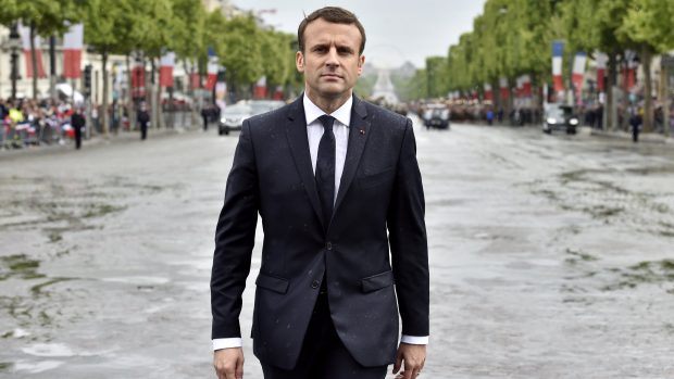 Nový francouzský prezident Emmanuel Macron během ceremonie