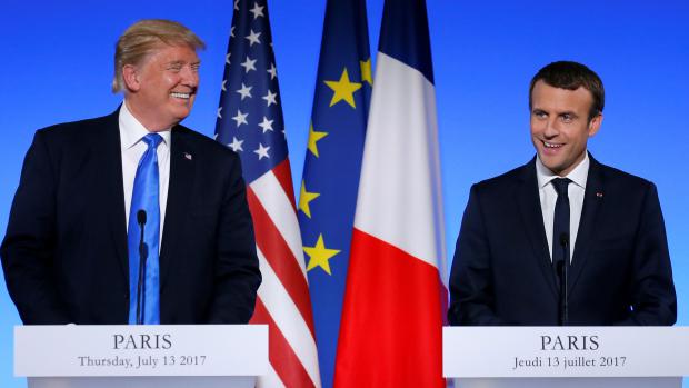 Jednání Emmanuela Macrona a Donalda Trumpa v Paříži.