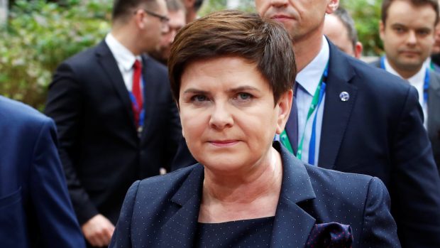 Polská premiérka Beata Szydlová při příchodu na summit Evropské unie