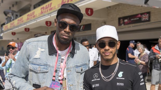 Usain Bolt a Lewis Hamilton