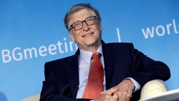 Bill Gates během panelové diskuze ve Washingtonu na snímku z dubna 2018.