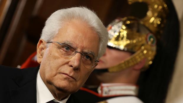 Italský prezident Sergio Mattarella.