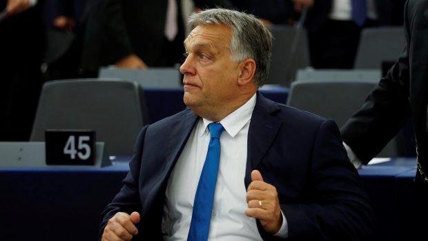 Maďarský premiér Viktor Orbán v úterý v Evropském parlamentu.