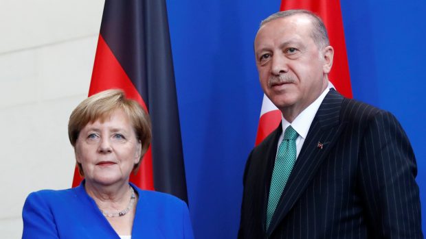 Německá kancléřka Merkelová a turecký prezident Erdogan