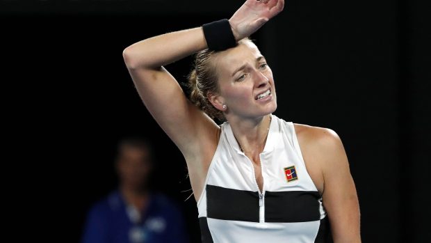 Petra Kvitová během finále Australian Open proti Naomi Ósakaové.