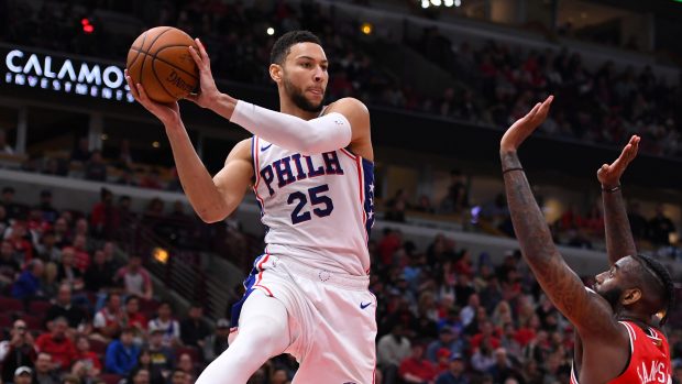 Australský basketbalista Ben Simmons v dresu Philadelphia 76ers