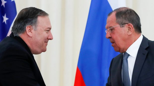 Mike Pompeo a Sergej Lavrov v Soči