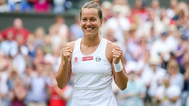 Česká tenistka Barbora Strýcová po postupu do wimbledonského semifinále.