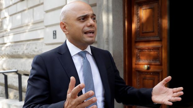 britský ministr financí Sajid Javid