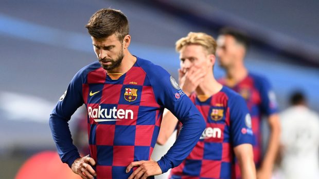 Smutek fotbalistů Barcelony po utkání s Bayernem