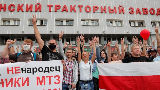 Stávka v běloruské továrně