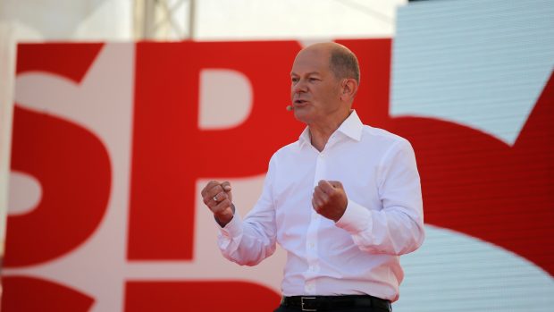 Spolkový ministr financí a kandidát sociálních demokratů na kancléře Olaf Scholz