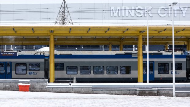 Vlak na nádraží v Minsku