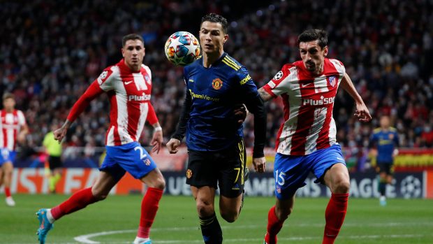 Cristiano Ronaldo v zápase proti Atléticu Madrid