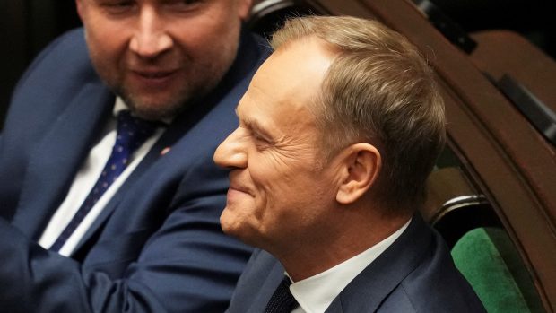 Donald Tusk poté, co Sejm odhlasoval, že se stane premiérem