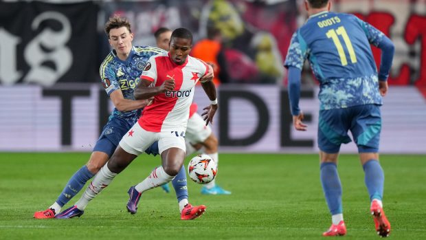 Fotbalisté Slavie bojují s Ajaxem Amsterdam