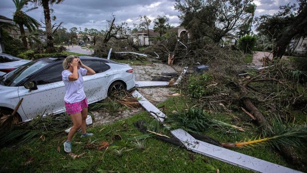 Wellington na Floridě po zásahu hurikánu Milton