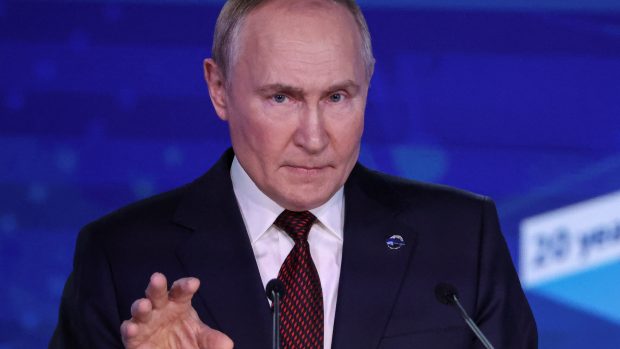 Ruský prezident Vladimir Putin na konferenci v Soči