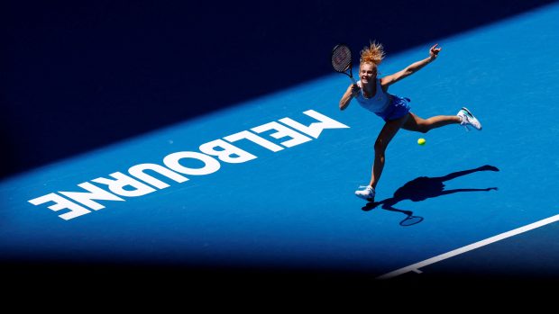 Kateřina Siniaková v zápase Australian Open