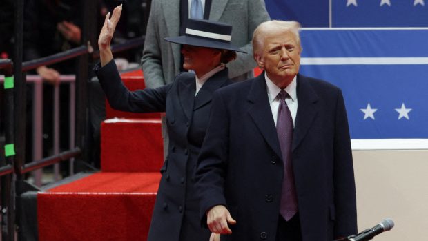 Americký prezident Donald Trump a první dáma Melania Trumpová během inauguračního ceremoniálu