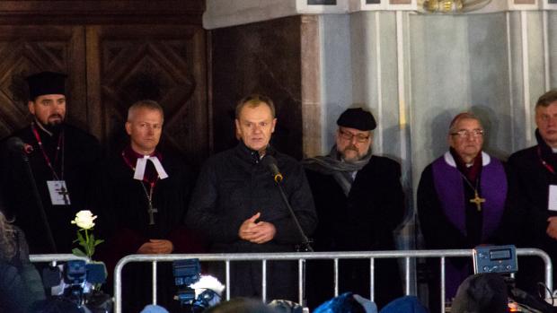 Protest, organizovaný obyvateli v Gdaňsku, se uskutečnil v klidu, zamířil na něj i šéf Evropské rady Donald Tusk.