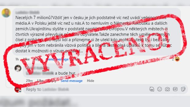 „Veřejnoprávní média v Česku uměle snižují počty ukrajinských uprchlíků,“ zní nepravdivé tvrzení