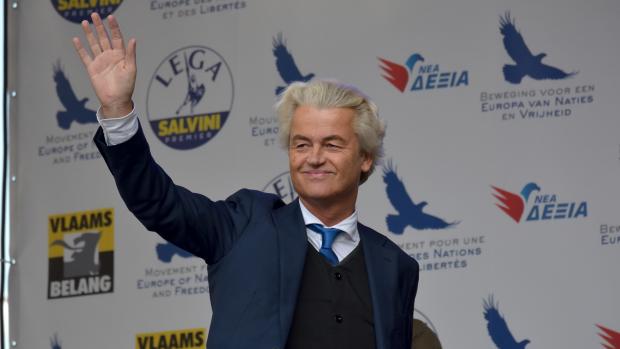 Geert Wilders na demonstraci SPD v Praze