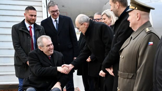 Miloš Zeman během návštěvy u srbského prezidenta Aleksandara Vučiće