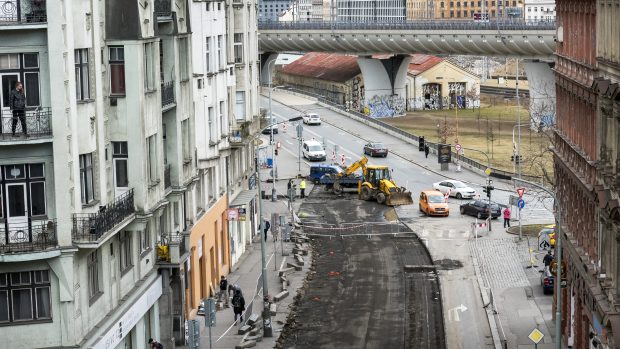 Rekonstrukce v Husitské ulici