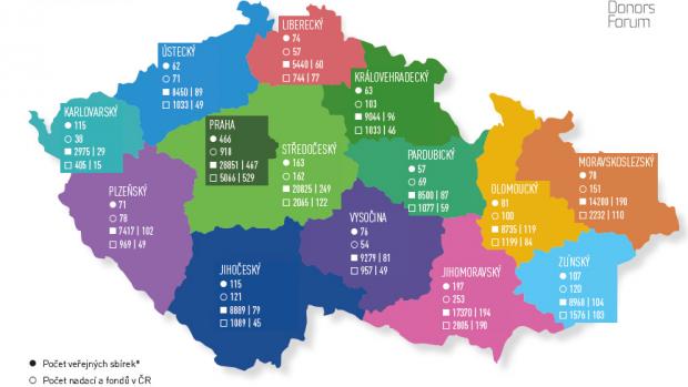 Mapa dárcovství 2018