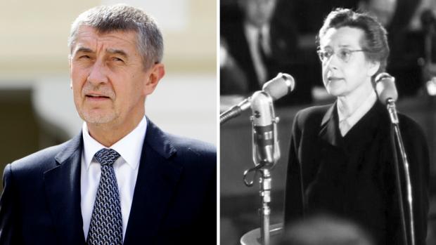 Premiér Andrej Babiš a komunisty popravená politička Milada Horáková