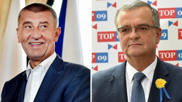 Premiér Andrej Babiš a exministr financí Miroslav Kalousek