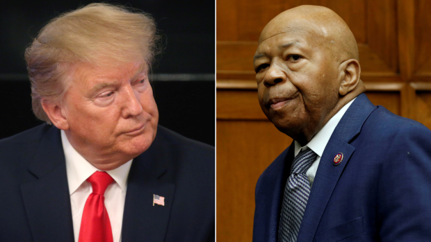 Americký prezident Donald Trump (vlevo) a předseda parlamentního výboru pro dohled a reformu Elijah Cummings