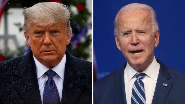 Současný americký prezident Donald Trump a nově zvolený americký prezident Joe Biden