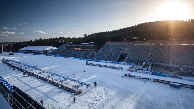 Areál Vysočina Arény, kde se bude konat biatlonové mistrovství světa