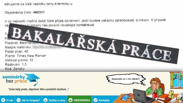 Weby oficiálně tvrdí, že klientům pouze shánějí podklady.  Na koláži je použitý náhled webových stránek v článku zmíněné firmy seminarkybezprace.cz