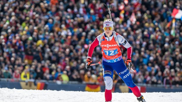 Ilona Plecháčové ve štafěta na mistrovství světa v Lenzerheide