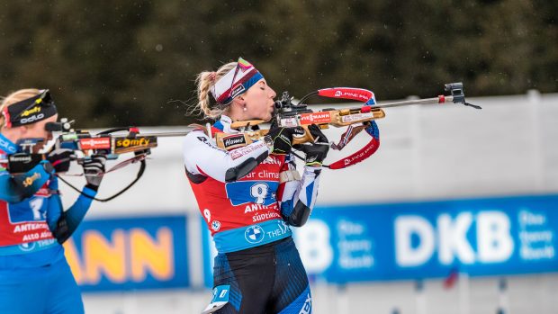 Lucie Charvátová na poslední střelbě.