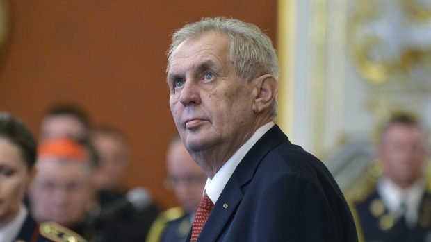 Prezident Miloš Zeman při jmenování generálů 28. 10. 2018