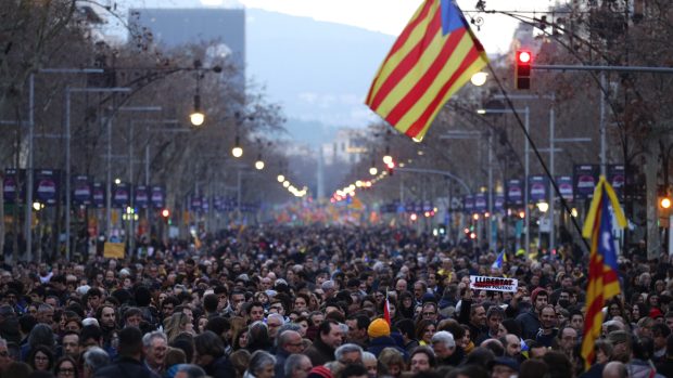 Nejvíce lidí protestovalo v Barceloně a Gironě