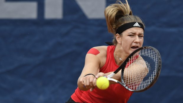 Tenistka Karolína Muchová na turnaji WTA v Praze