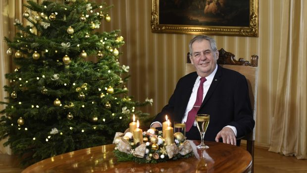 Prezident Miloš Zeman při vánočním poselství 2019