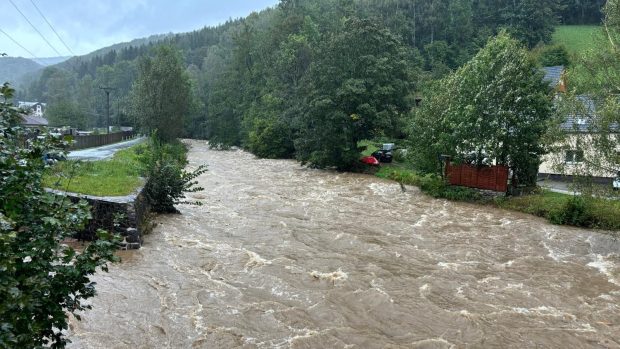 Řeka Úpa v Krkonoších pod Horním Maršovem