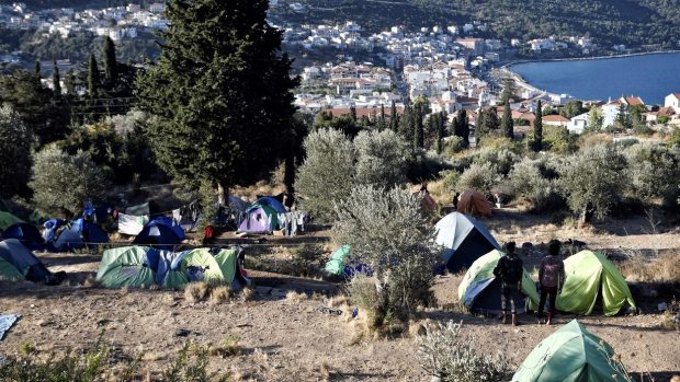 Uprchlíci na řeckém ostrově Samos