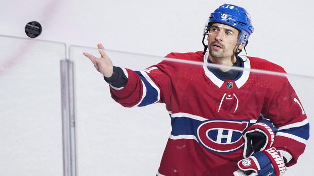 Tomáš Plekanec při svém 1000. zápasu v NHL